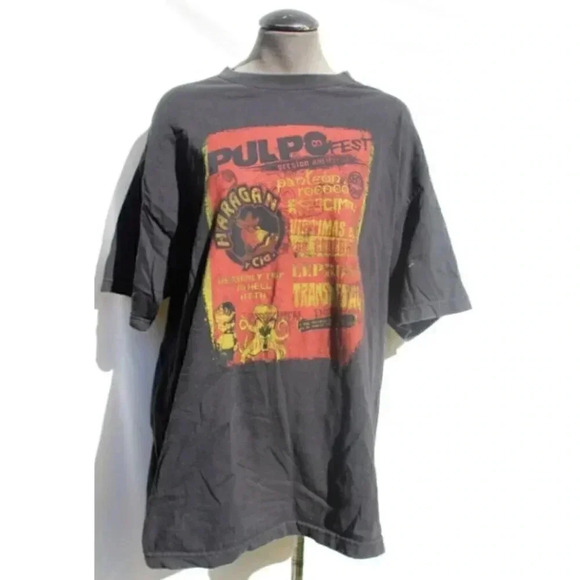 Vtg Pulpo Fest 2007 Rock Graphic Tee Black Concert T-Shirt Tee Shirt XL - Picture 1 of 2